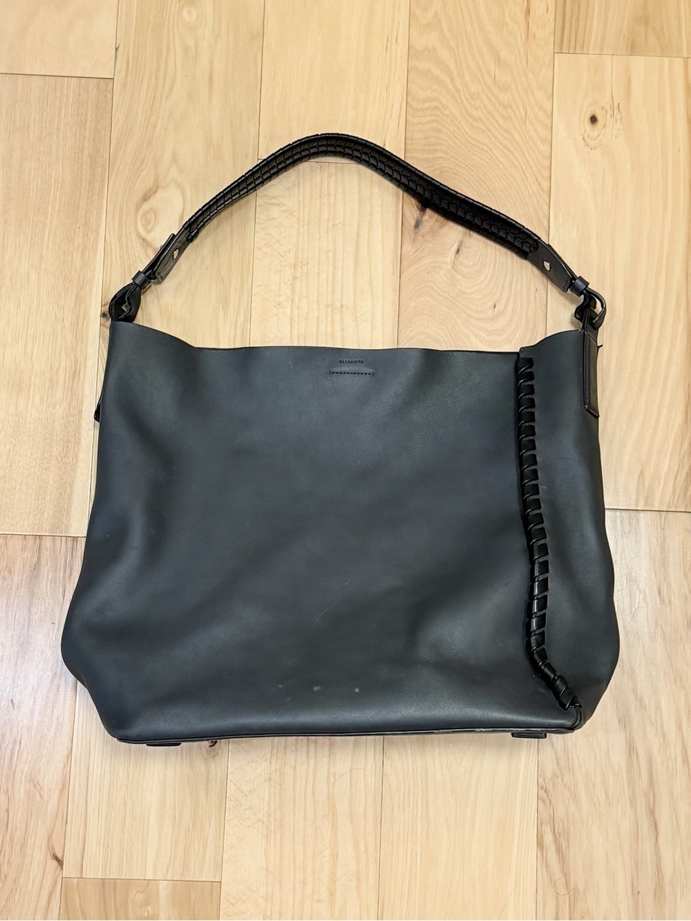 AllSaints Leather Pearl Hobo Shoulder Bag - Picture 3 of 14